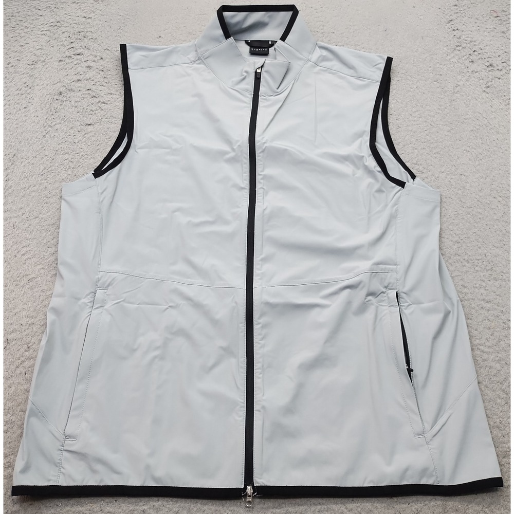 Dunning Golf Full Zip Vest Mens Medium Gray Performance Stretch Water Repellent